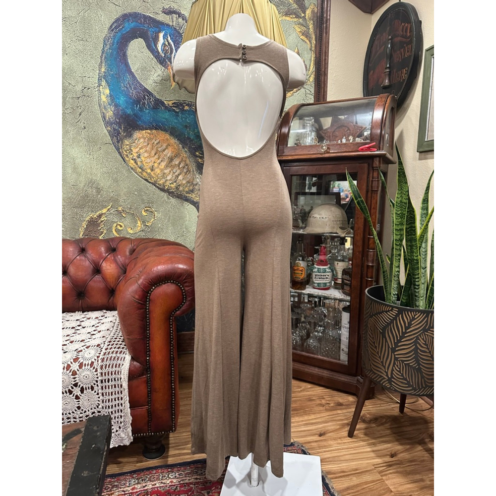 NWOT SHEIN Bohemian Brown Sleeveless Wide Leg Jumpsuit - Size 6 - Picture 7 of 15